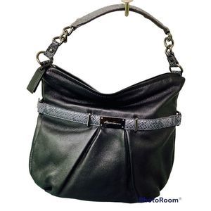 Kenneth Cole Leather Black Shoulder Tote Hobo Style Bag EXCELLENT